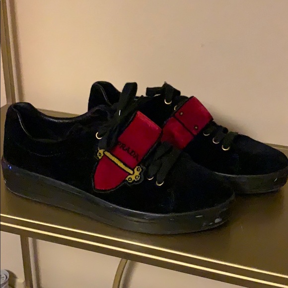 prada velvet sneakers